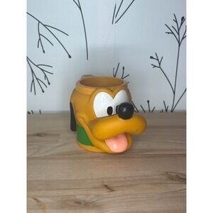 Disney Pluto 3D Character Mug Vintage Plastic Cup Applause Inc Mickey Mouse Dog